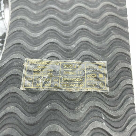 Eddie Bauer Sandals Women's Sz 11 Thong Flip Flop Slip On Canvas Black/White - Picture 6 of 7